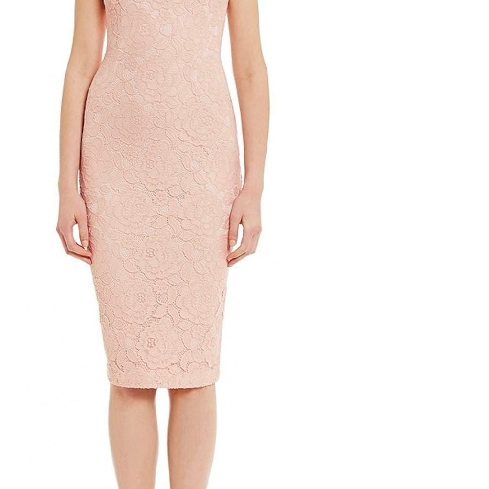 Ivanka Trump Elegant Pink Lace Sleeveless Dress Sz 8